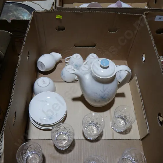 Set of 6 Crystal tumblers, Royal Doulton coffee set