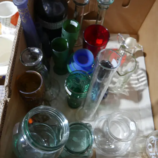 Glass vases etc