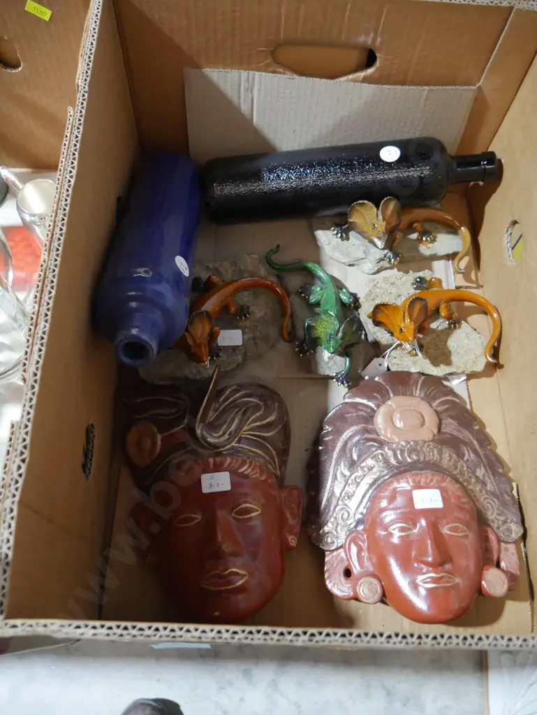 Lizard ornaments, Bali mask wall decors, bottles Image 1++