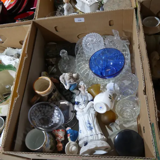 Glassware, figurines etc