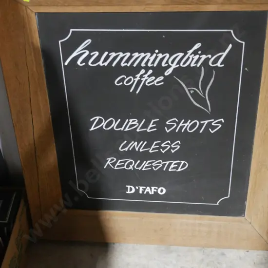 Hummingbird coffee sign