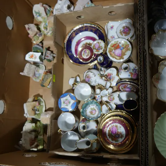 Assorted Lilliput Lane houses and Limoges china