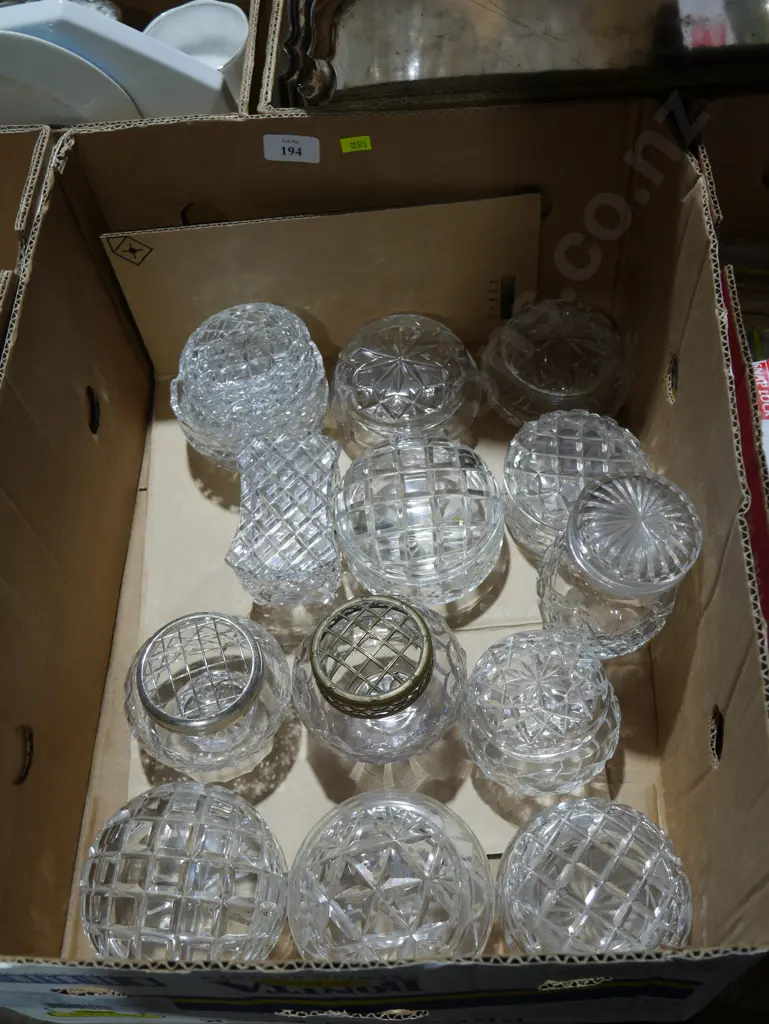 Glass trinket boxes etc Image 1++