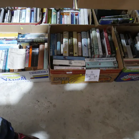 Three boxes of books