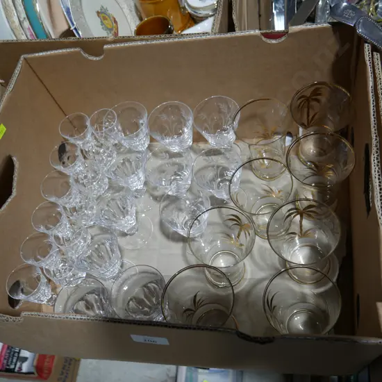 Box of crystal, glassware
