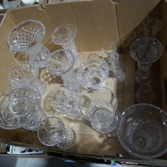 Box of crystal, glassware