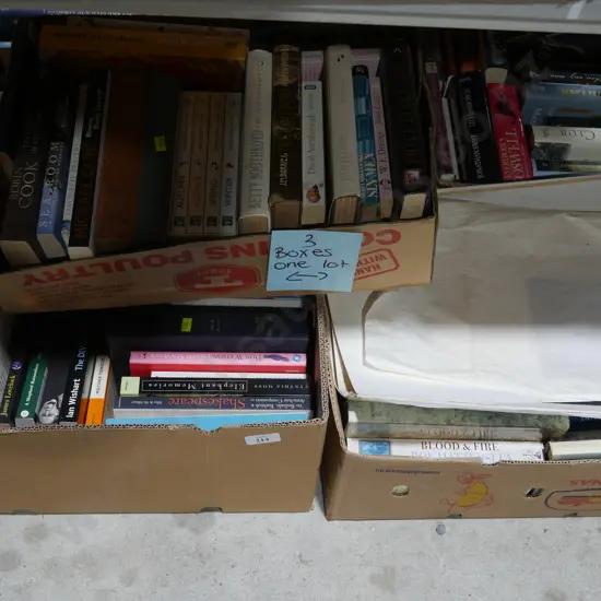 3 boxes of books