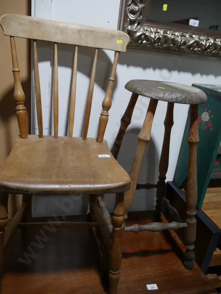 Wooden dining chair and stool Image 1++