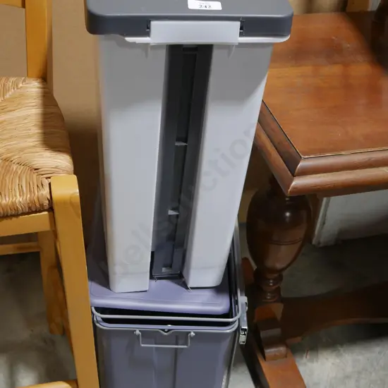 Slide out cupboard rubbish bin and pedal bin