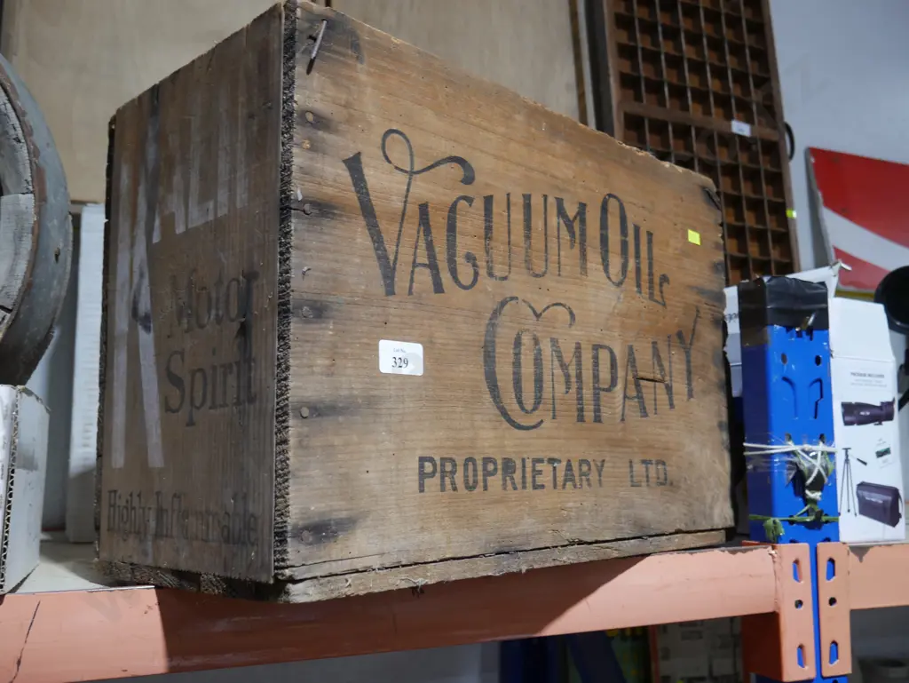 Vacuum oil company wooden box Image 1++
