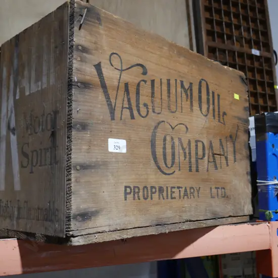 Vacuum oil company wooden box