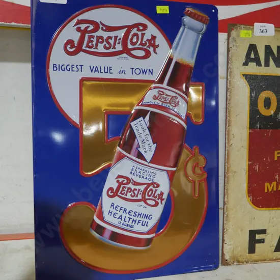 Pepsi cola tin sign