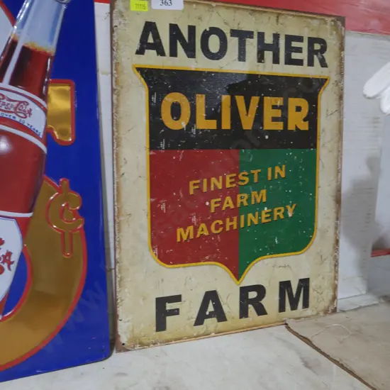 Oliver farm tin sign