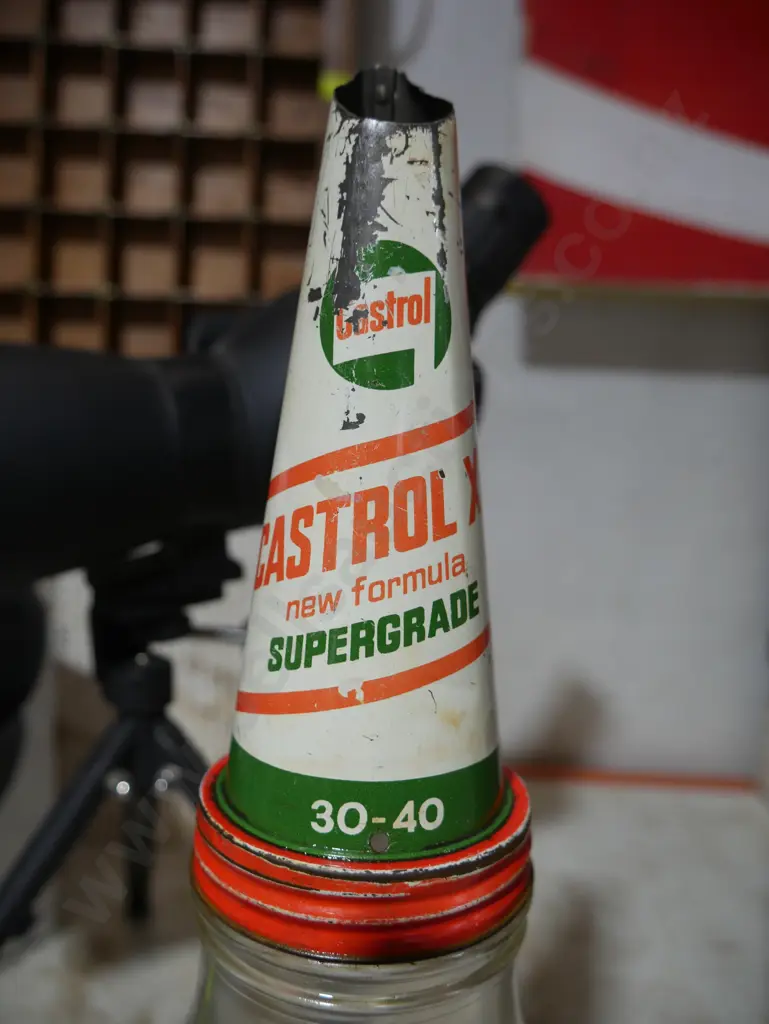Castrol glass oil bottle Image 1++