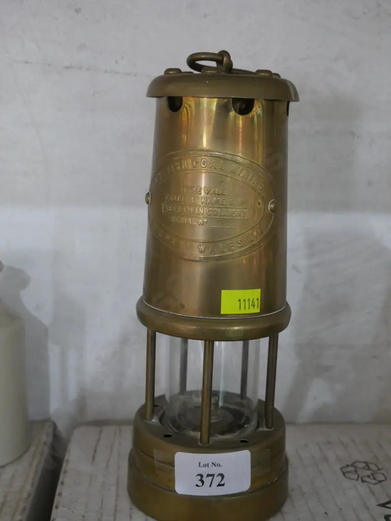 Brass British coal mining safety lamp Image 1++