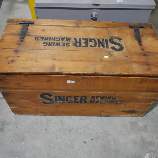 Singer sewing machines wooden crate