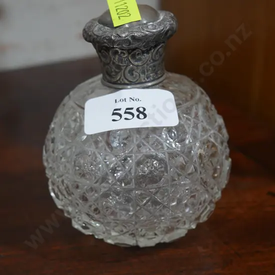 Sterling silver top scent bottle