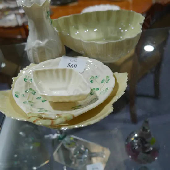Five pieces of Belleek china