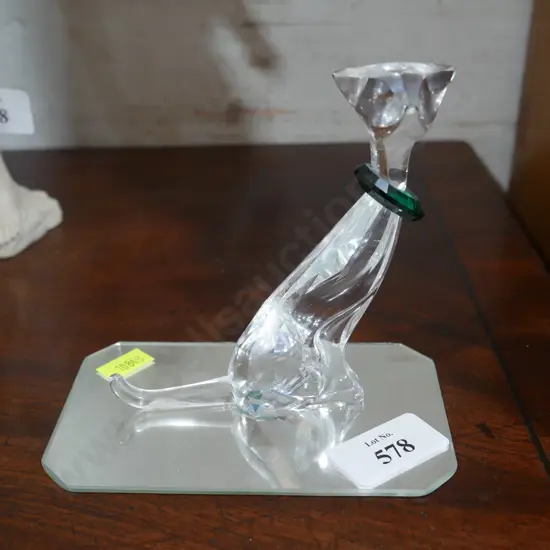 Glass  cat on stand