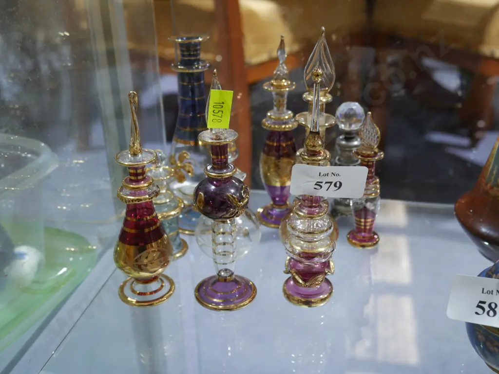 Assorted glass stopped scent bottles Image 1++
