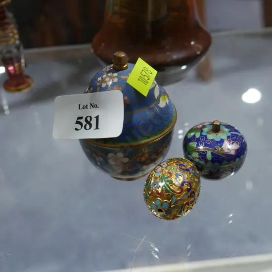 Clossonie lidded pots and egg