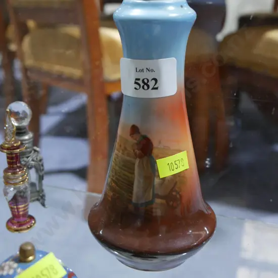 Early vase with sterling silver collar