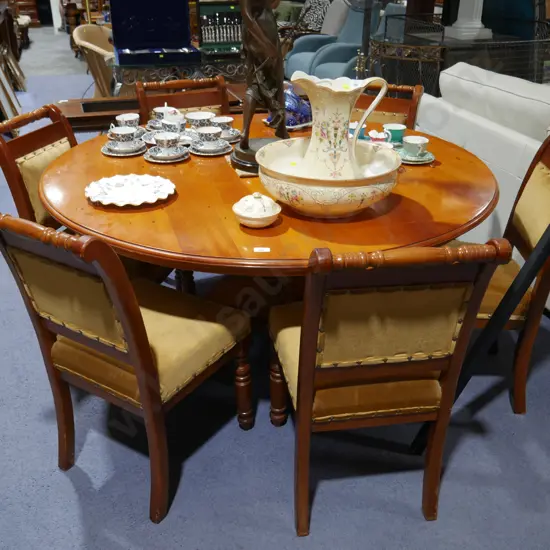 Round dining table and 6 chairs