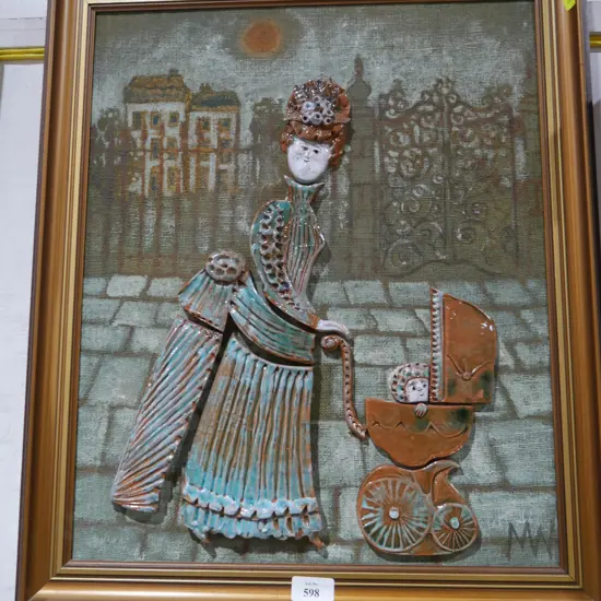 Ceramic relief artwork