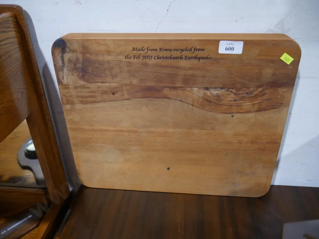 Chopping board made from Rimu recycled from 2011 ChCh earthquakes Image 1++