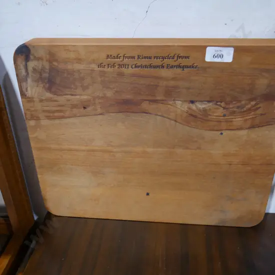 Chopping board made from Rimu recycled from 2011 ChCh earthquakes