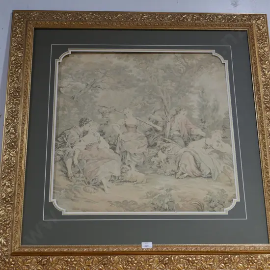 Large gilt frame tapestry