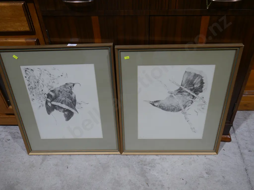 2 limited edition bird sketch prints by Raymond Harris Ching Image 1++