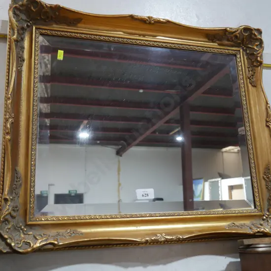 Bevelled edge gilt frame mirror