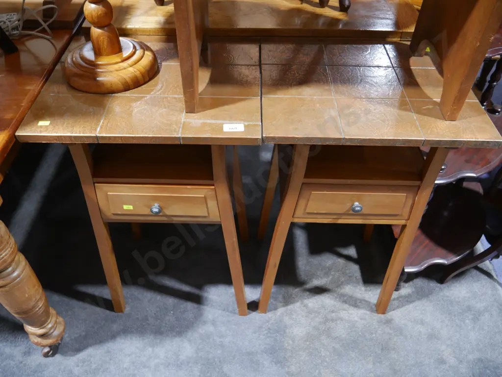 Two copper top side tables Image 1++