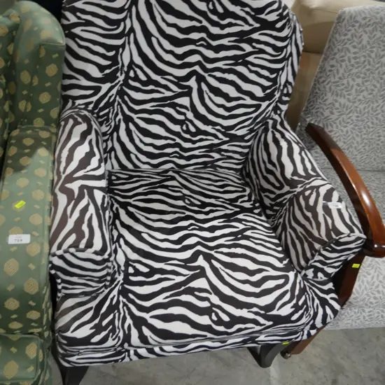 Zebra pattern armchair