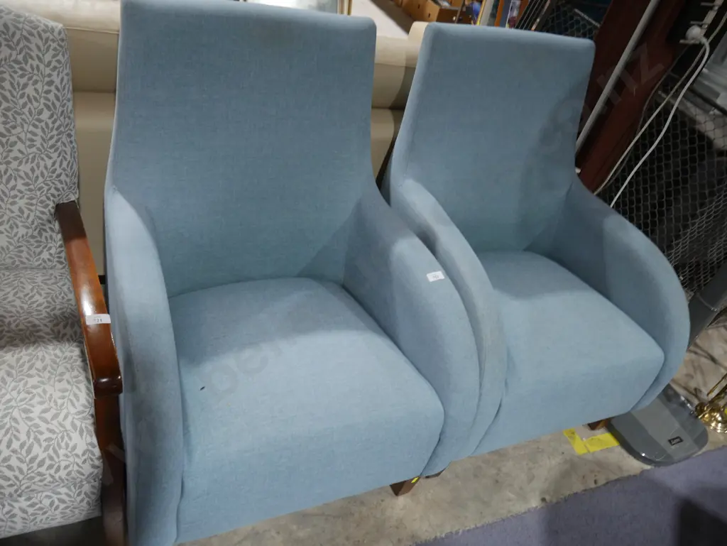 Pair of blue armchairs Image 1++