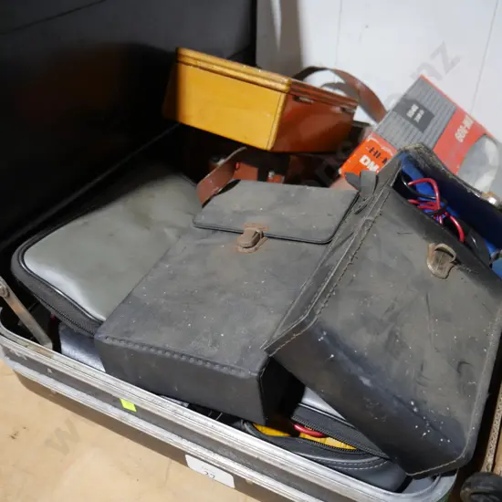 Microphone, assorted electrical meters