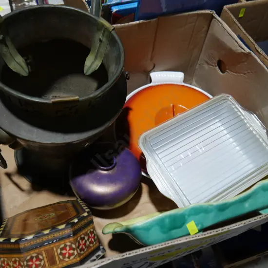 Jewellery box, cast pot, pottery etc