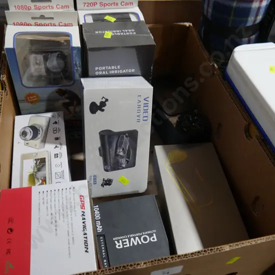 Boxed sports cams, dash cam etc