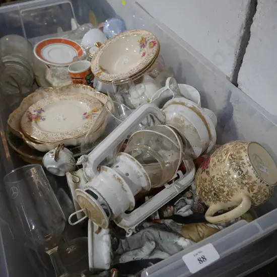 Figurines, china, glassware