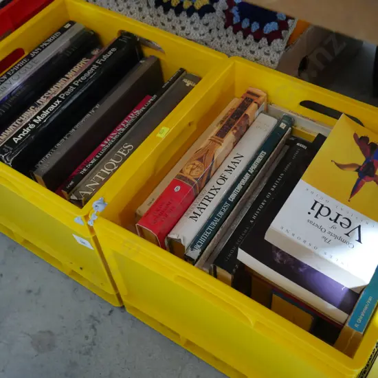 Two crates of books