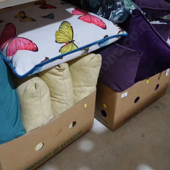 Two boxes of cushions