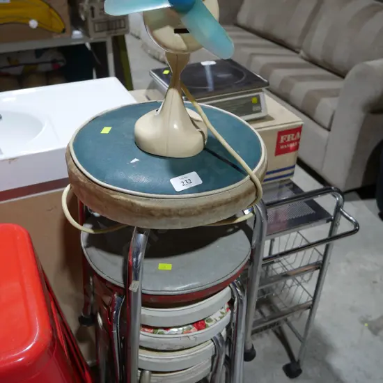 Retro stools and fan