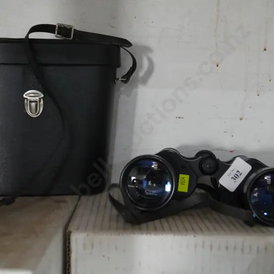 Binoculars and case
