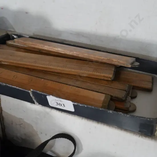 Assorted wooden rulers