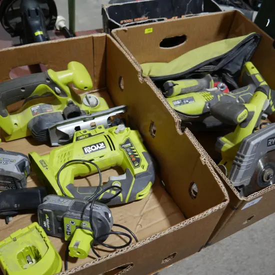 Assorted Ryobi one plus battery tools