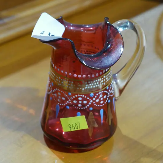Cranberry glass jug