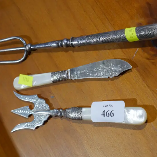 Stirling silver knife and fork etc