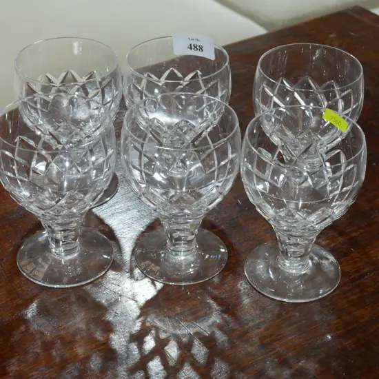 6 Stuart crystal glasses