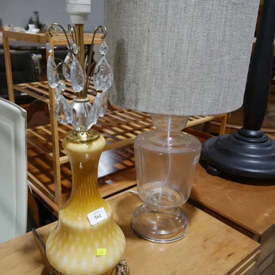 2 glass base lamps